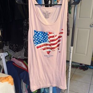 Pink Tank Top with American Flag Design